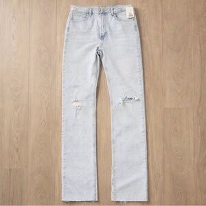 NWT Zara Light Blue Slim Flare Jeans Size 6